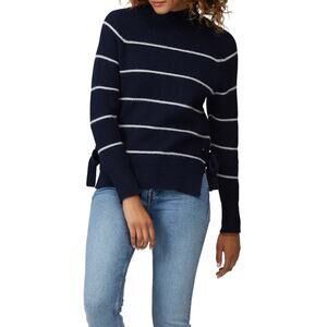 Rebecca Taylor Blue Striped Turtleneck Sweater S